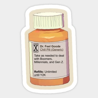 GenX Chill Pill Bottle Sticker
